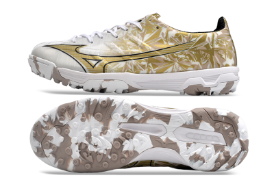 Mizuno Morelia Alpha Made in Japan TF Low-Tops Football Shoes - White/Black/Gold