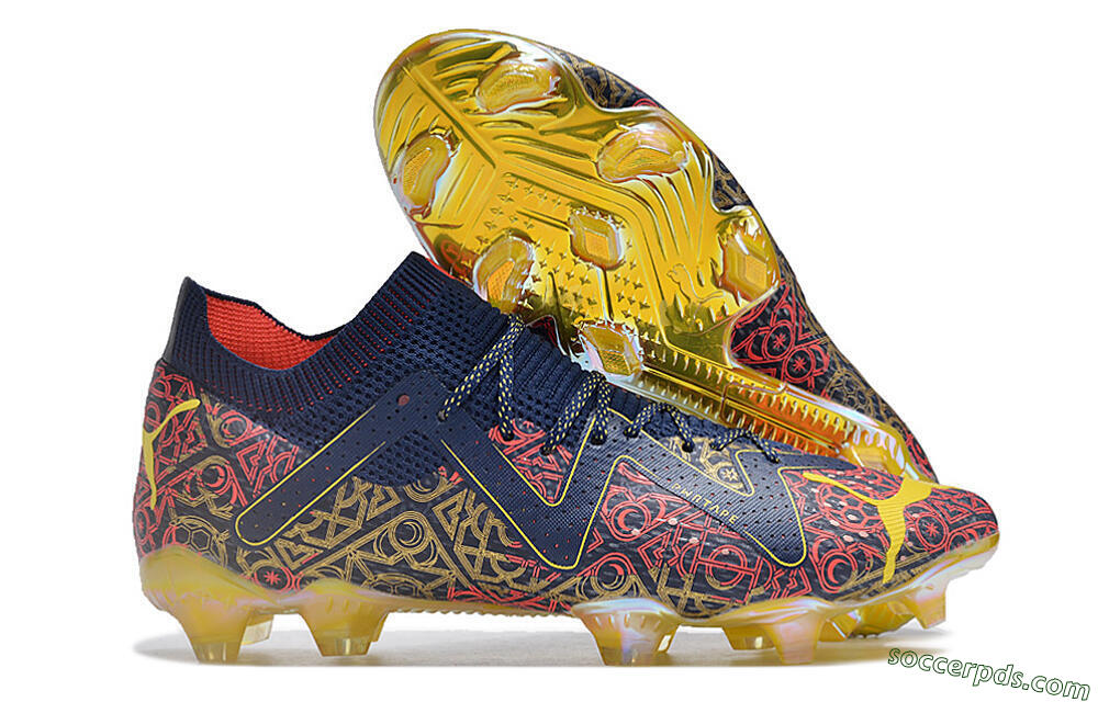 Puma Future Ultimate FG Low-Tops Football Boots - Blue/Red/Gold 1