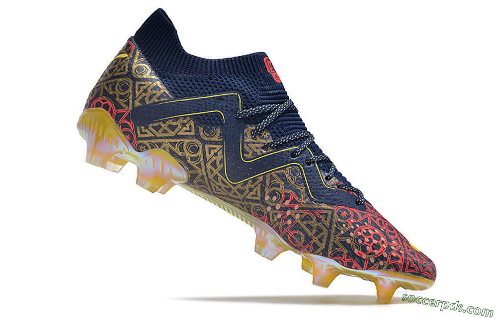 Puma Future Ultimate FG Low-Tops Football Boots - Blue/Red/Gold 4