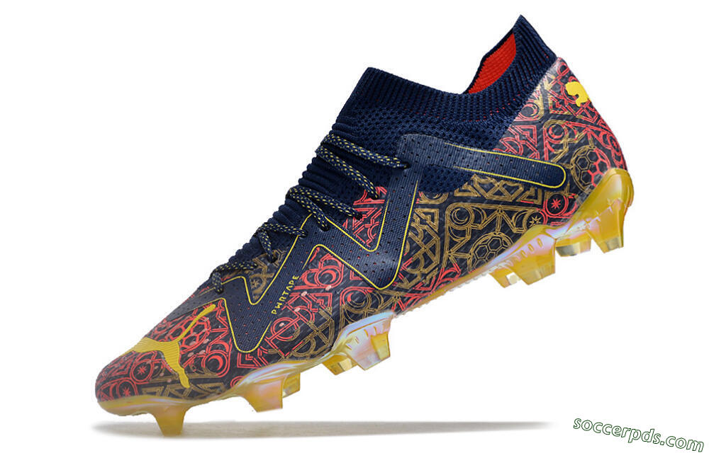 Puma Future Ultimate FG Low-Tops Football Boots - Blue/Red/Gold 5
