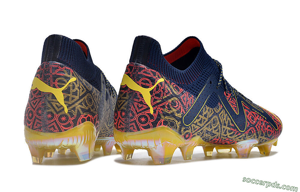 Puma Future Ultimate FG Low-Tops Football Boots - Blue/Red/Gold 6