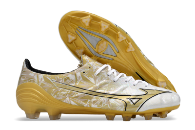 Mizuno Morelia Alpha Made in Japan FG Low-Tops Football Boots - White/Black/Gold