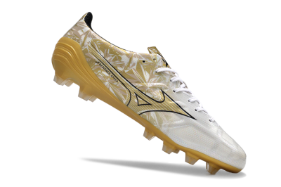 Mizuno Morelia Alpha Made in Japan FG Low-Tops Football Boots - White/Black/Gold