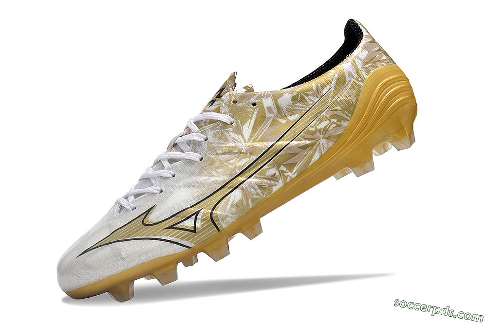 Mizuno Morelia Alpha Made in Japan FG Low-Tops Football Boots - White/Black/Gold 5