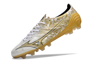 Mizuno Morelia Alpha Made in Japan FG Low-Tops Football Boots - White/Black/Gold