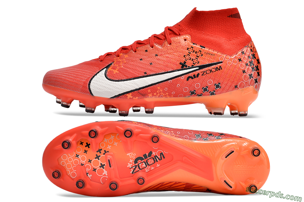 Nike Air Zoom Mercurial Superfly 9 Elite AG High-Tops Football Boots - Red/White/Black 0