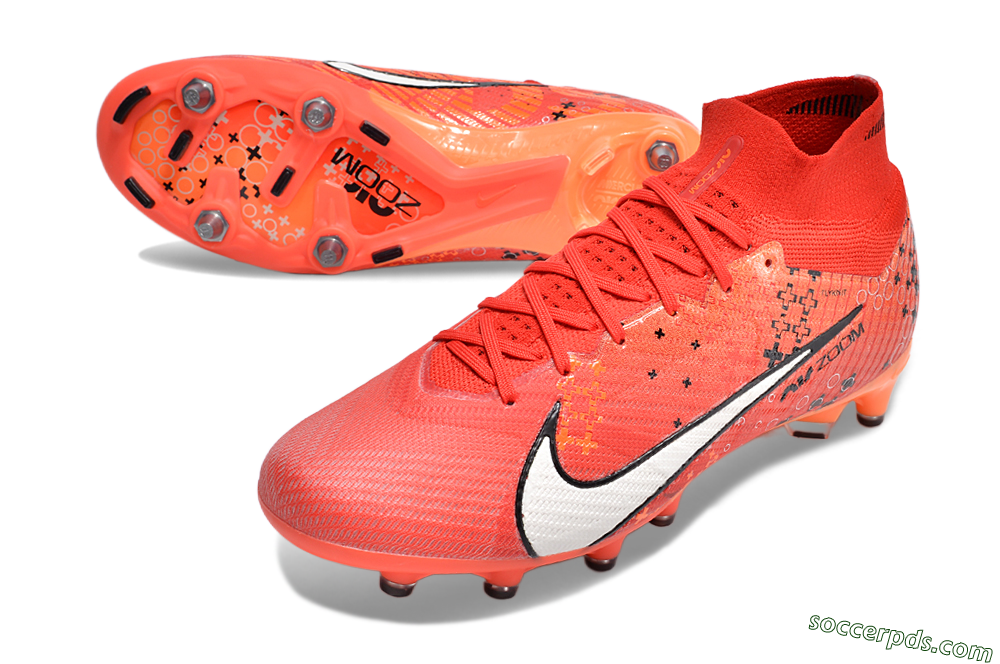 Nike Air Zoom Mercurial Superfly 9 Elite AG High-Tops Football Boots - Red/White/Black 3