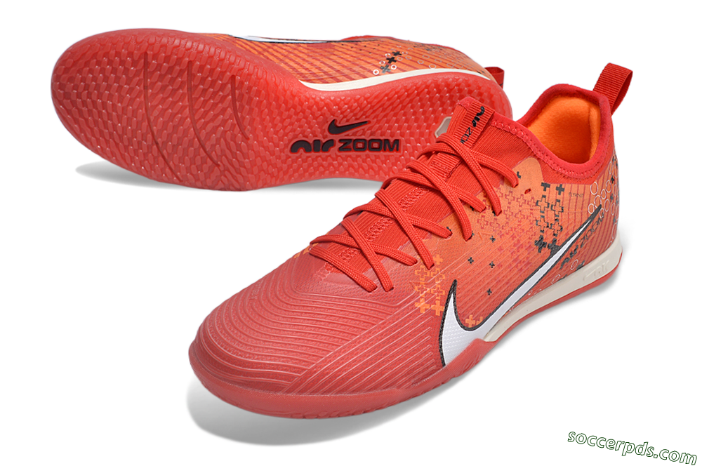 Nike Air Zoom Mercurial Vapor 15 Pro IC Low-Tops Football Shoes - Red/White/Black 3