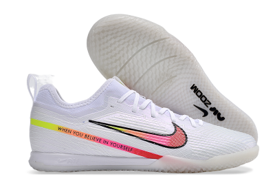 Nike Air Zoom Mercurial Vapor 15 Pro IC Low-Tops Football Shoes - White/Pink/Black/Yellow