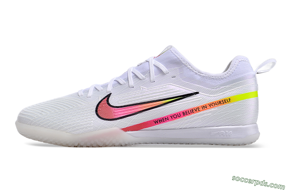 Nike Air Zoom Mercurial Vapor 15 Pro IC Low-Tops Football Shoes - White/Pink/Black/Yellow 2