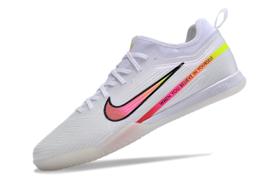 Nike Air Zoom Mercurial Vapor 15 Pro IC Low-Tops Football Shoes - White/Pink/Black/Yellow