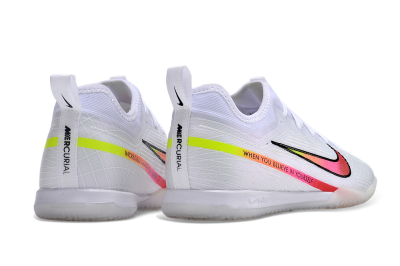 Nike Air Zoom Mercurial Vapor 15 Pro IC Low-Tops Football Shoes - White/Pink/Black/Yellow