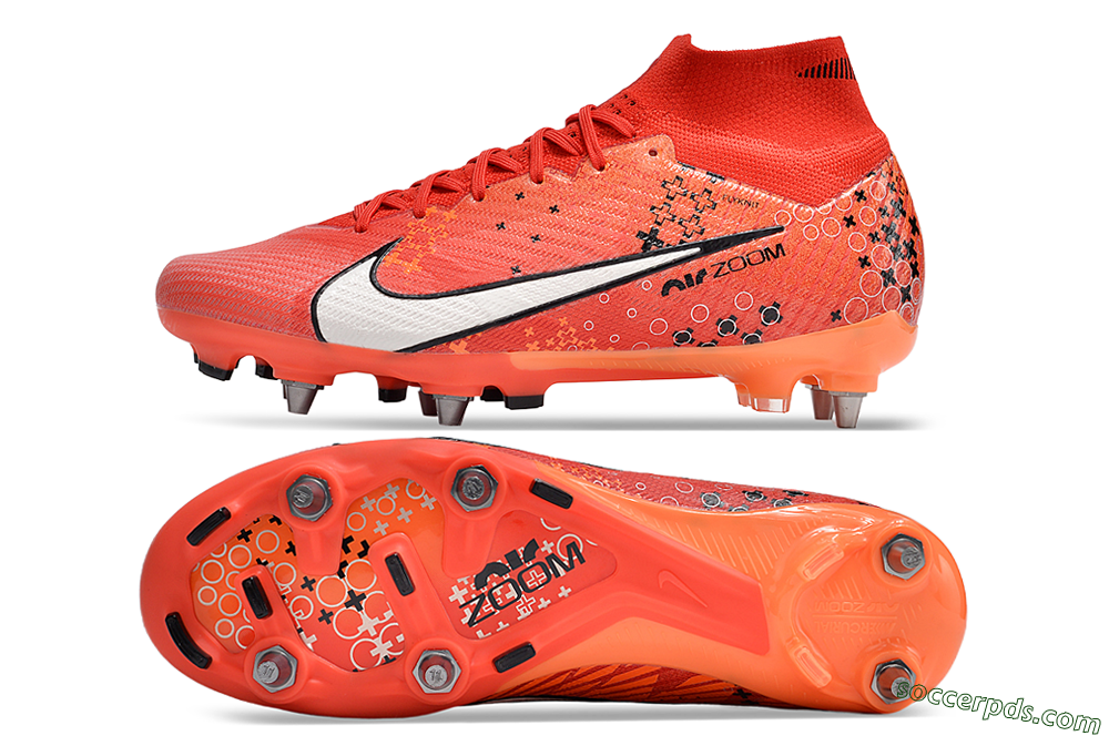 Nike Air Zoom Mercurial Superfly 9 Elite SG High-Tops Football Boots - Red/White/Black 0