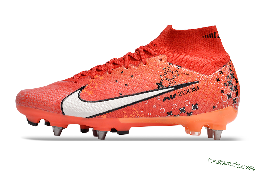 Nike Air Zoom Mercurial Superfly 9 Elite SG High-Tops Football Boots - Red/White/Black 2