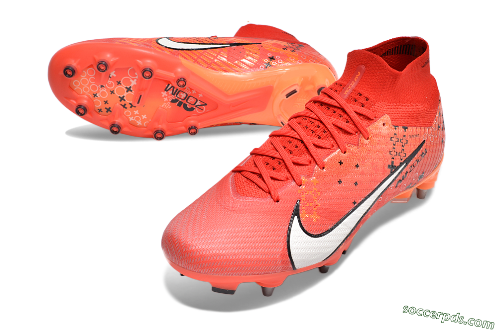 Nike Air Zoom Mercurial Superfly 9 Elite SG High-Tops Football Boots - Red/White/Black 3