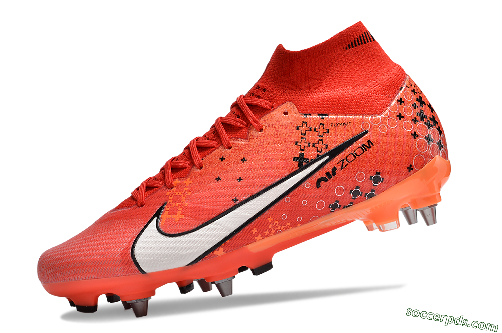 Nike Air Zoom Mercurial Superfly 9 Elite SG High-Tops Football Boots - Red/White/Black 5