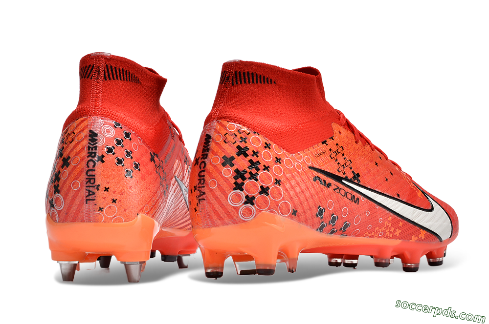 Nike Air Zoom Mercurial Superfly 9 Elite SG High-Tops Football Boots - Red/White/Black 6