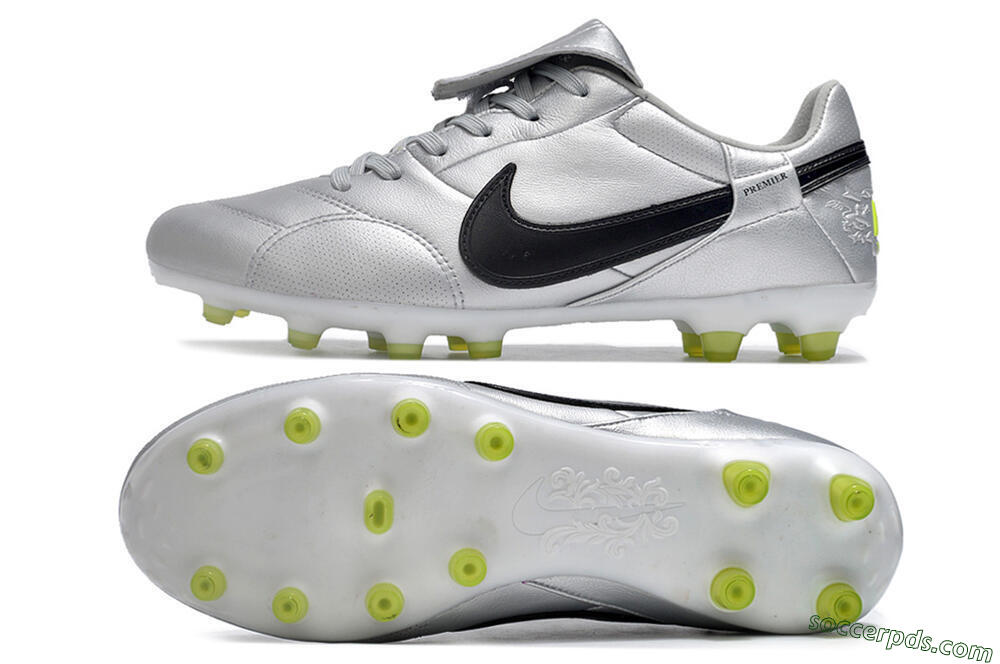 Nike The Premier 3 FG Low-Tops Football Boots - Silver/Black/Yellow 0