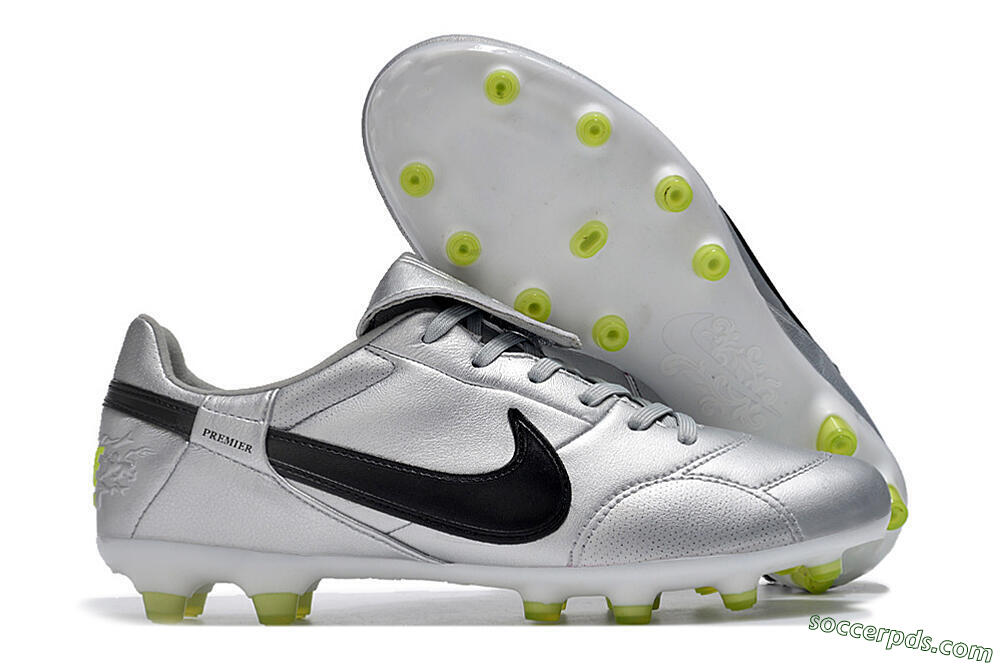 Nike The Premier 3 FG Low-Tops Football Boots - Silver/Black/Yellow 1
