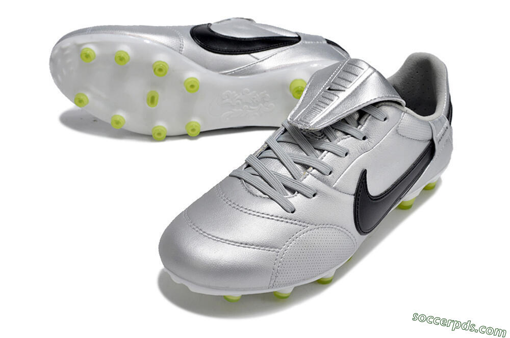 Nike The Premier 3 FG Low-Tops Football Boots - Silver/Black/Yellow 3