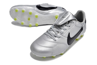 Nike The Premier 3 FG Low-Tops Football Boots - Silver/Black/Yellow