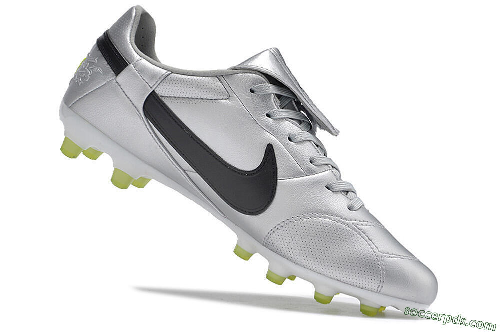Nike The Premier 3 FG Low-Tops Football Boots - Silver/Black/Yellow 4
