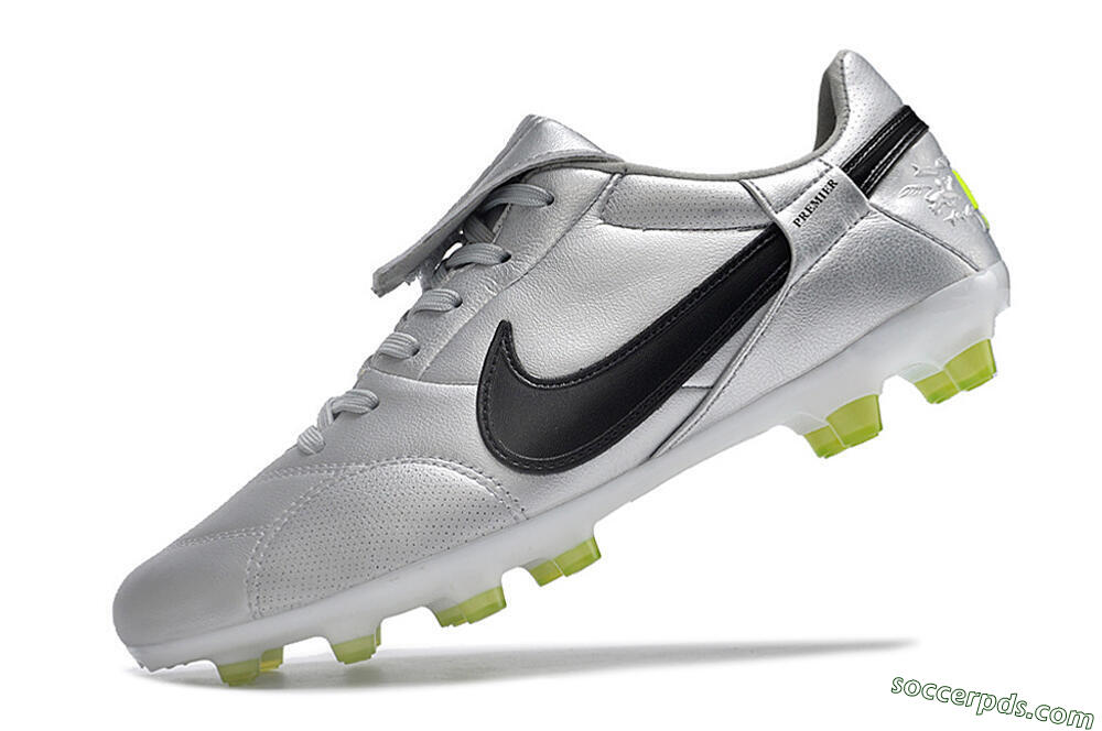 Nike The Premier 3 FG Low-Tops Football Boots - Silver/Black/Yellow 5