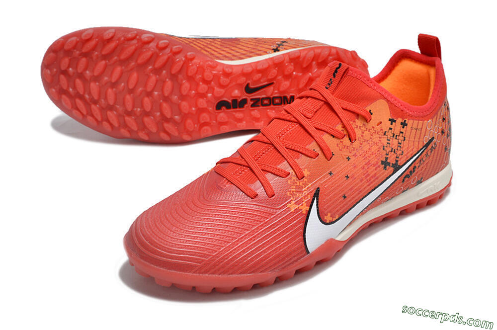 Nike Air Zoom Mercurial Vapor 15 Pro TF Low-Tops Football Shoes - Red/White/Black 3