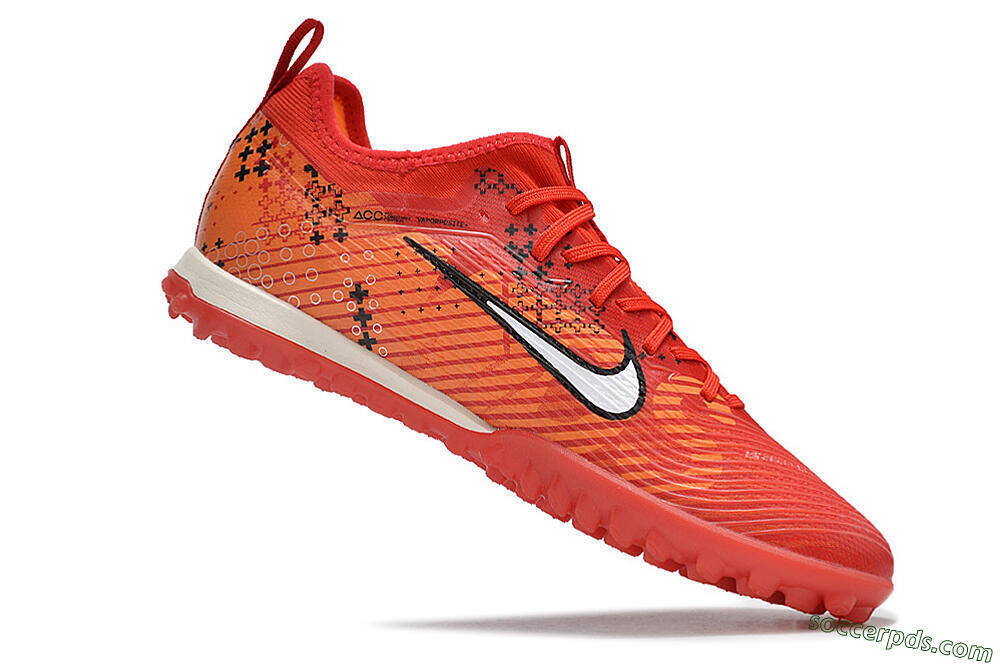 Nike Air Zoom Mercurial Vapor 15 Pro TF Low-Tops Football Shoes - Red/White/Black 4