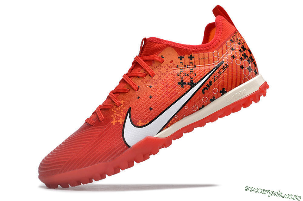 Nike Air Zoom Mercurial Vapor 15 Pro TF Low-Tops Football Shoes - Red/White/Black 5