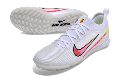 Nike Air Zoom Mercurial Vapor 15 Pro TF Low-Tops Football Shoes - White/Pink/Black/Yellow