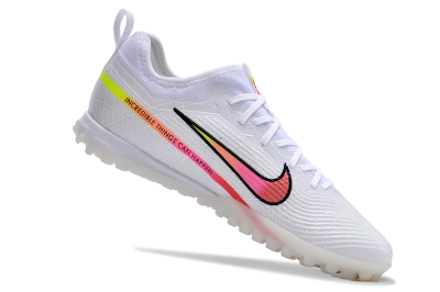 Nike Air Zoom Mercurial Vapor 15 Pro TF Low-Tops Football Shoes - White/Pink/Black/Yellow