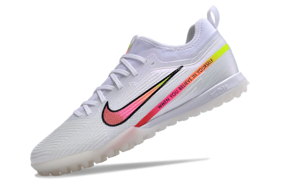 Nike Air Zoom Mercurial Vapor 15 Pro TF Low-Tops Football Shoes - White/Pink/Black/Yellow
