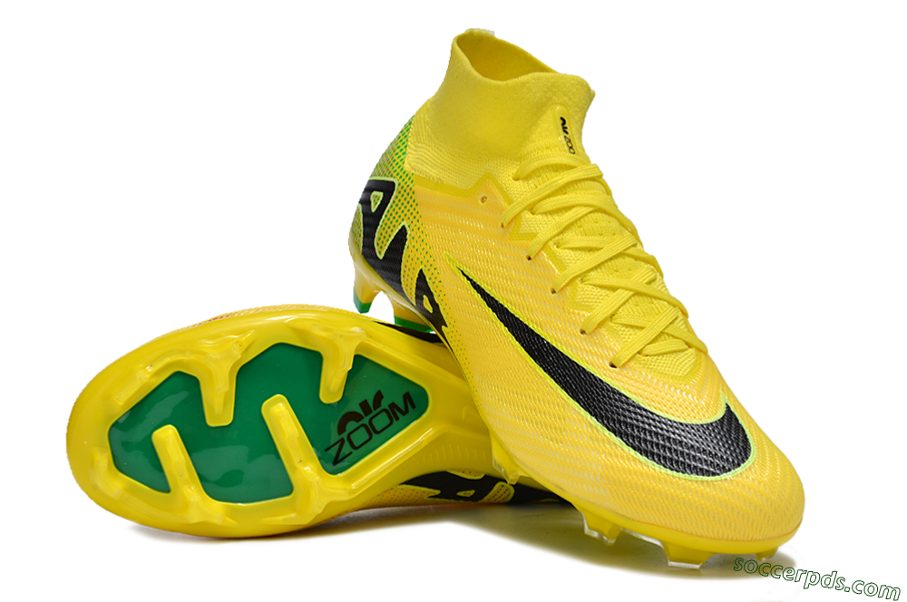 Nike Air Zoom Mercurial Superfly 9 Elite FG High-Tops Football Boots - Yellow/Black/Green 0