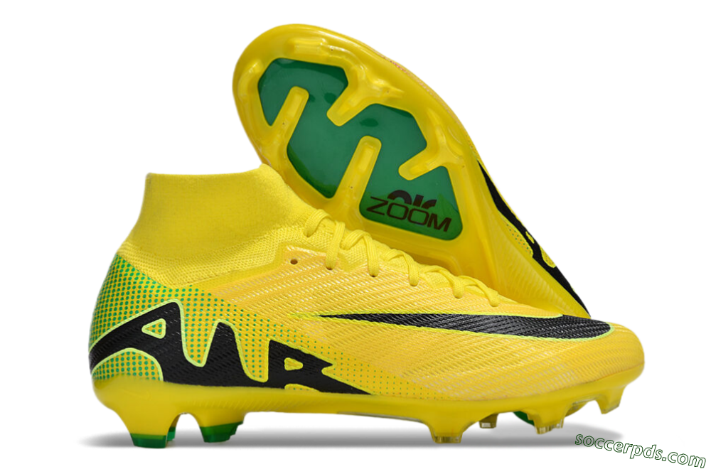 Nike Air Zoom Mercurial Superfly 9 Elite FG High-Tops Football Boots - Yellow/Black/Green 1
