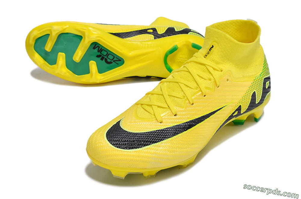 Nike Air Zoom Mercurial Superfly 9 Elite FG High-Tops Football Boots - Yellow/Black/Green 3