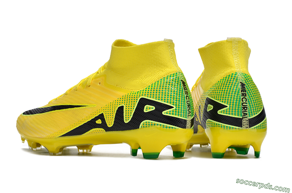 Nike Air Zoom Mercurial Superfly 9 Elite FG High-Tops Football Boots - Yellow/Black/Green 4