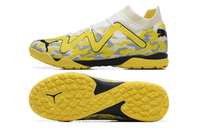 Puma Future Ultimate TF Low-Tops Football Shoes - White/Yellow/Black/Grey