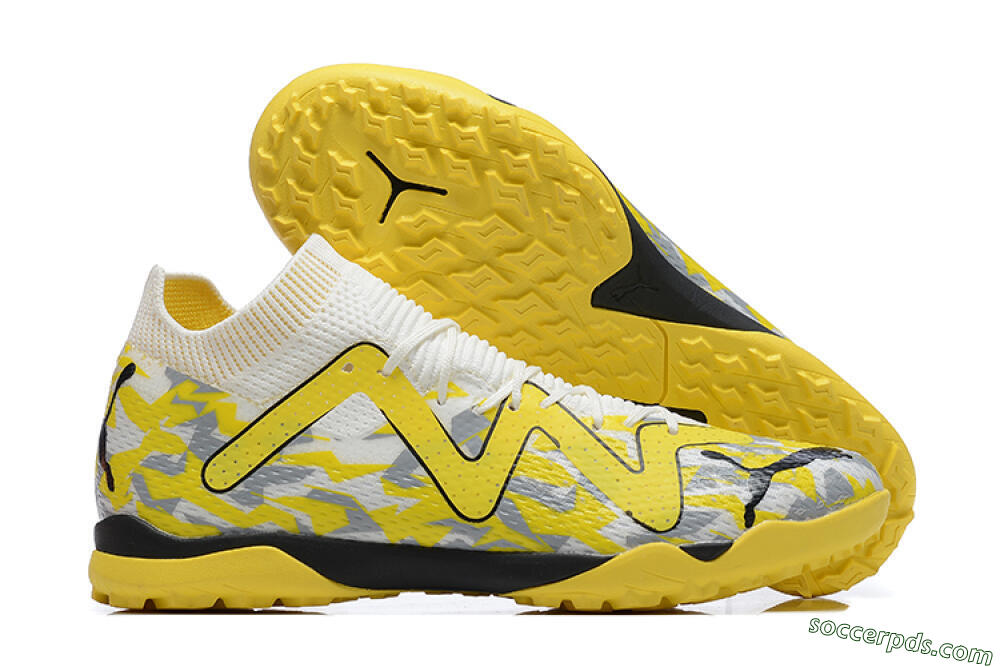 Puma Future Ultimate TF Low-Tops Football Shoes - White/Yellow/Black/Grey 1
