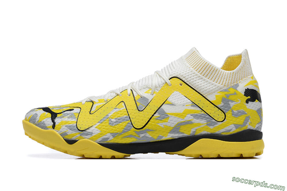 Puma Future Ultimate TF Low-Tops Football Shoes - White/Yellow/Black/Grey 2