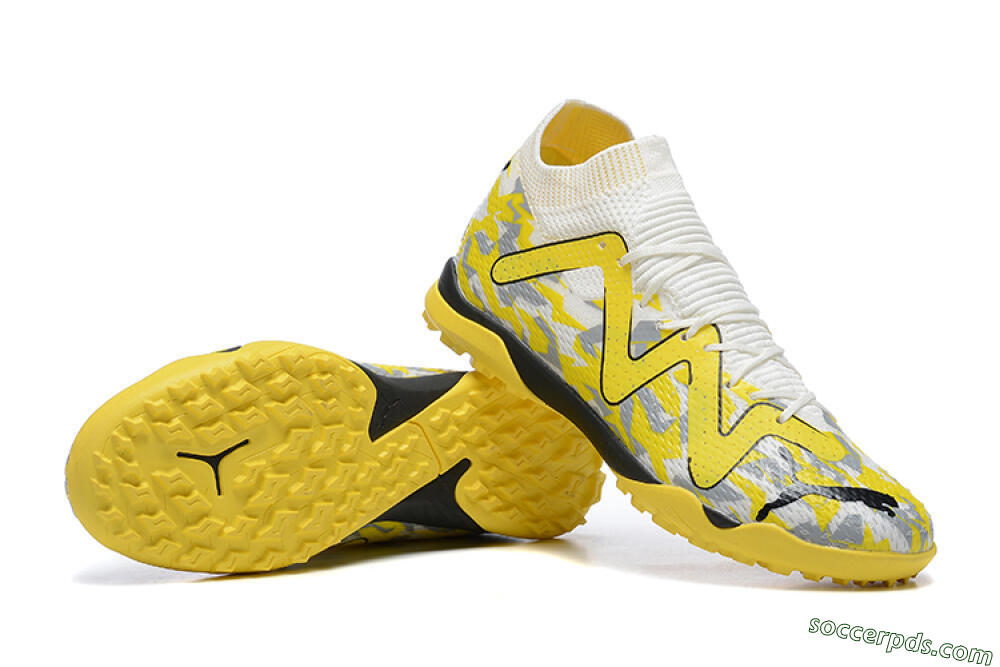 Puma Future Ultimate TF Low-Tops Football Shoes - White/Yellow/Black/Grey 4