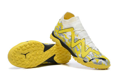 Puma Future Ultimate TF Low-Tops Football Shoes - White/Yellow/Black/Grey