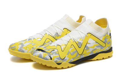 Puma Future Ultimate TF Low-Tops Football Shoes - White/Yellow/Black/Grey