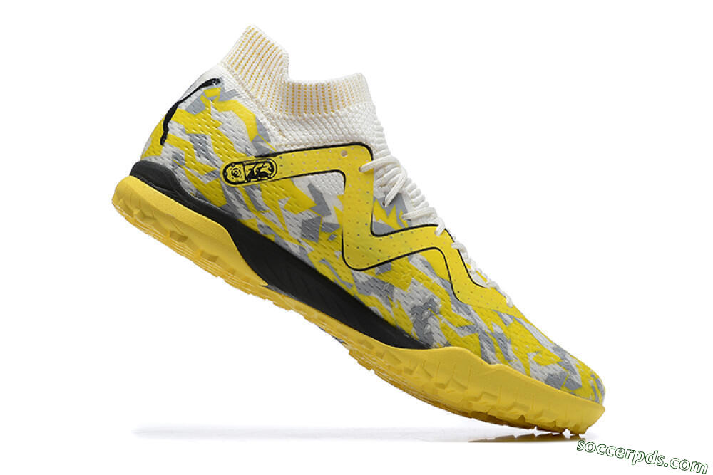 Puma Future Ultimate TF Low-Tops Football Shoes - White/Yellow/Black/Grey 7