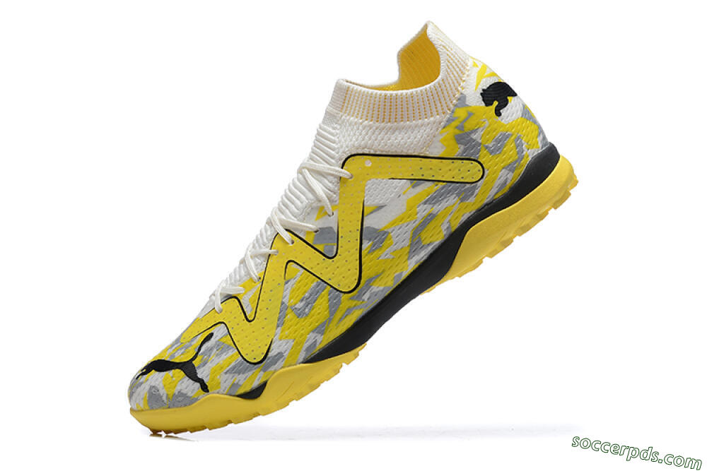 Puma Future Ultimate TF Low-Tops Football Shoes - White/Yellow/Black/Grey 8