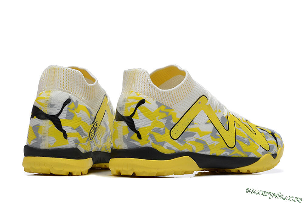 Puma Future Ultimate TF Low-Tops Football Shoes - White/Yellow/Black/Grey 9