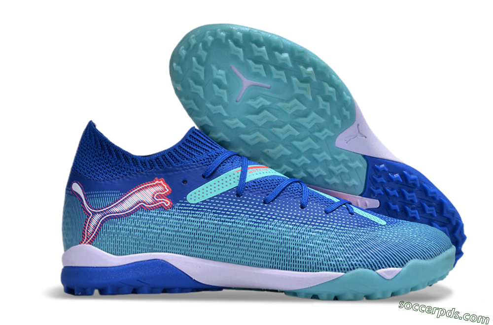 Puma Future Ultimate TF Low-Tops Football Shoes - Blue/Jade/Red 1