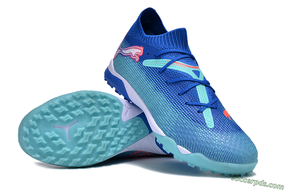 Puma Future Ultimate TF Low-Tops Football Shoes - Blue/Jade/Red 3