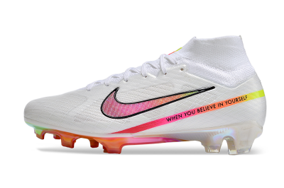 Nike Air Zoom Mercurial Superfly 9 Elite FG High-Tops Football Boots - White/Pink/Black/Yellow/Gold