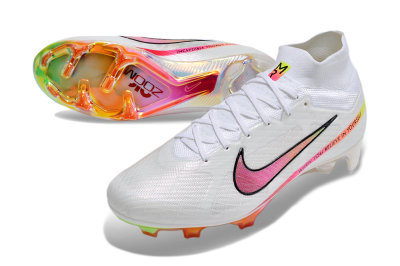 Nike Air Zoom Mercurial Superfly 9 Elite FG High-Tops Football Boots - White/Pink/Black/Yellow/Gold